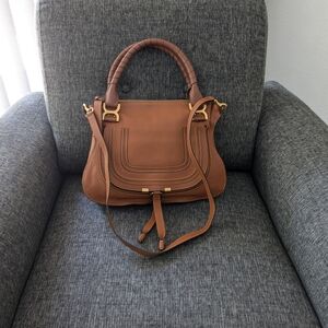 CHLOÉ Marcie medium textured-leather shoulder bag top handle NEW